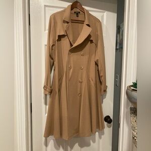 Torrid Ponte Camel Double Breasted Trench Coat 2X
